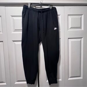 Nike Sweatpants Mens XL Black Joggers Fleece Cuffed Drawstring Athletic Pants